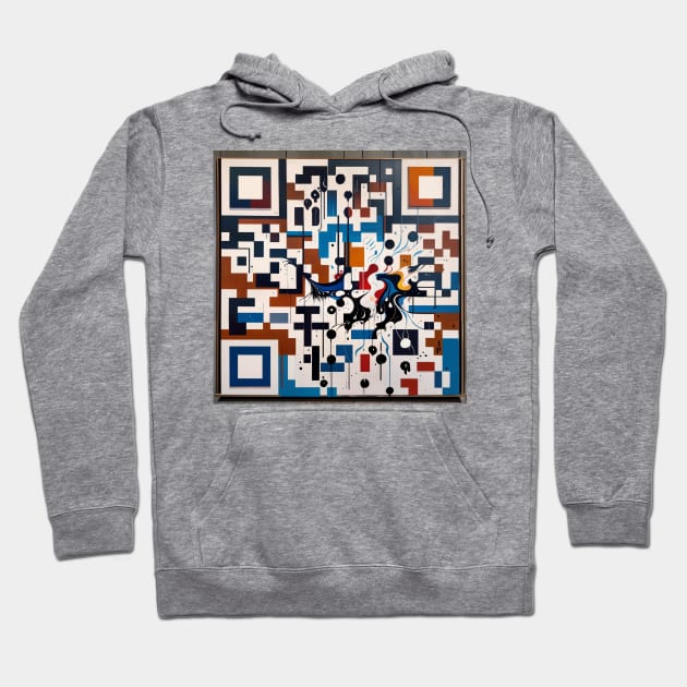 RickRoll QR Code Abstract Painting Hoodie by ravel.live